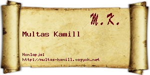 Multas Kamill névjegykártya